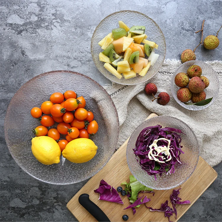 Aeofa Creative household large capacity Phnom Penh Hammered Glass Bowl Salad Bowl