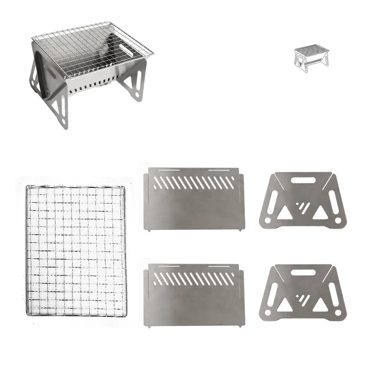 Custom Outdoor Camping Barbecue Portable Foldable Charcoal Stainless Steel BBQ Grills