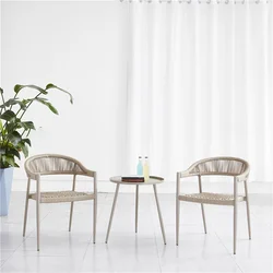 Factory wholesale hot outdoor cafe table rattan garden furniture rope garden chair sets outdoor furniture