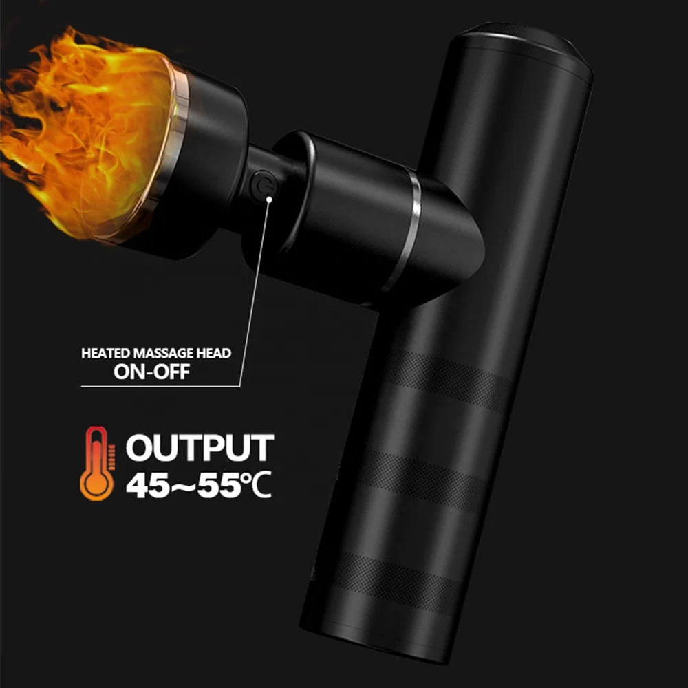 Factory Price mini massage gun heated deep tissue vibration body muscle mini massage gun with Heating head