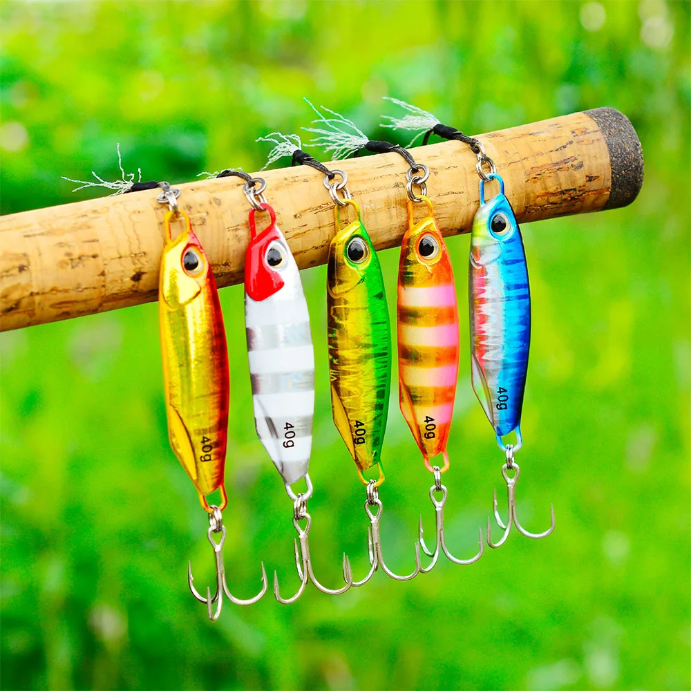 CASTSOON  Saltwater Fishing lure Metal jig 15g 20g 30g 40g 60g Artificial Baits Sinking Slow Jigging Lure Metal Slow Jigs