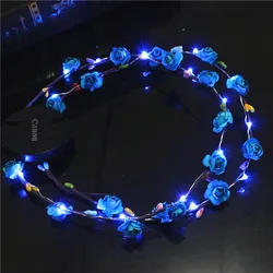 Flashing flower crown headbands party women hair accessories Led garland for party festival