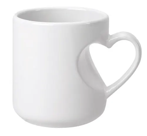 supplier  Customizable LOGO ceramic  Mug custom coffee ceramic mug with Heart-shaped handle