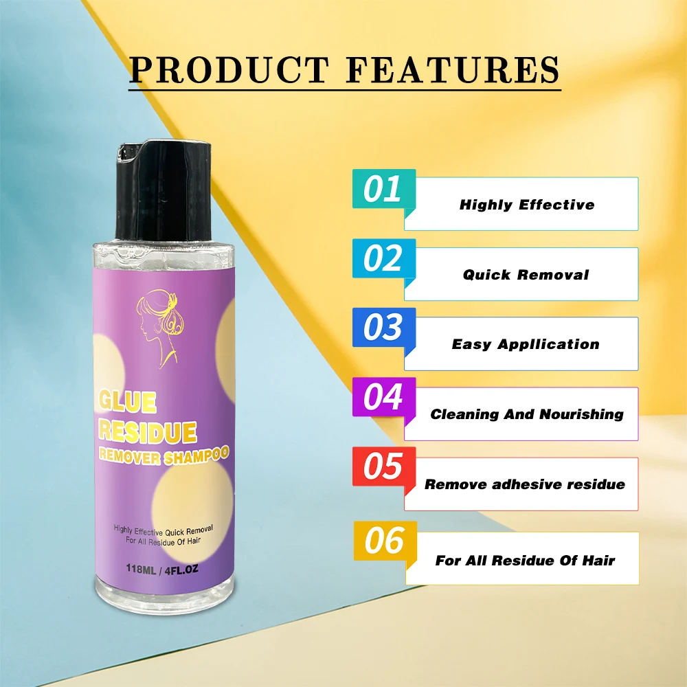 Private Label  Glue Residue Remover Shampoo removing shampoo Lace Wig Glue No Residue Glue Remover Shampoo