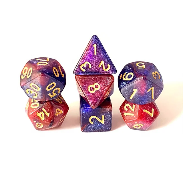 Dungeon and Dragon Rpg Polyhedral Galaxy Dice Set Dnd Dice DND Games 16mm Opp Bag Resin 10 Guaranteed 4-20sides CN;GUA Round