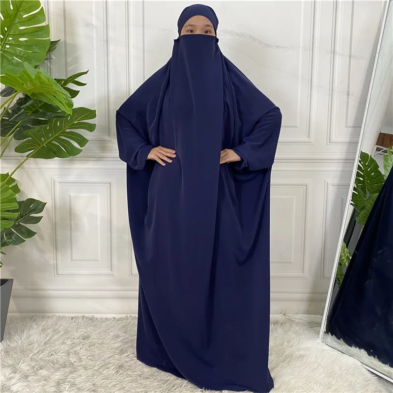 Wholesale custom Islamic Muslim jilbeb women Prayer dress long Khimar 2 pieces jilbab with nikab