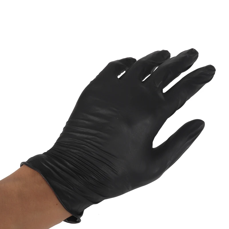 Customized Logo Nitrile Gloves Strong Tensile Strength Black Safty Gloves Nitrile