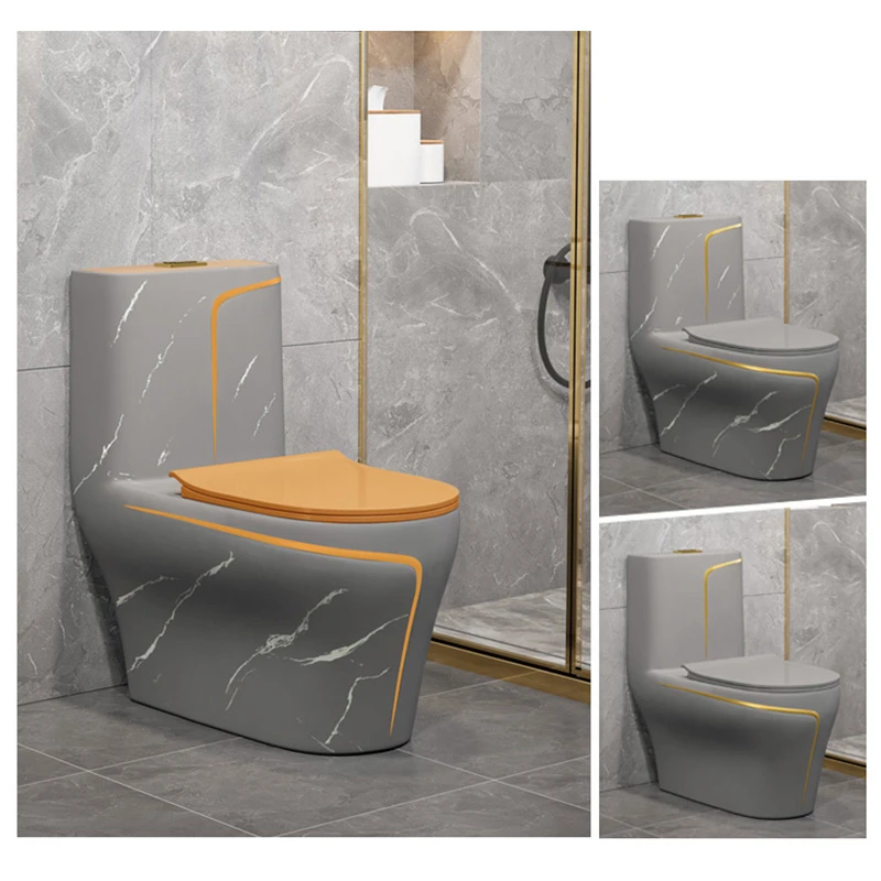 MEIYANI Stone Marble Design Rimless Flushing One Piece Toilet