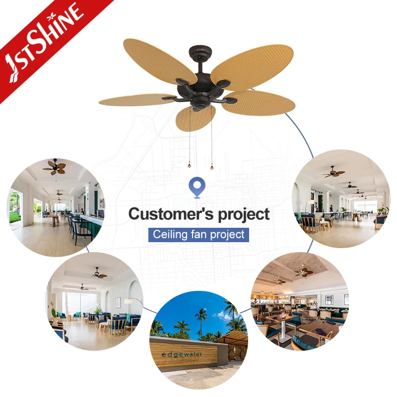 1stshine Ceiling Fan Pull Chain Control Traditional 5 Blades Ceiling Fan Without Light