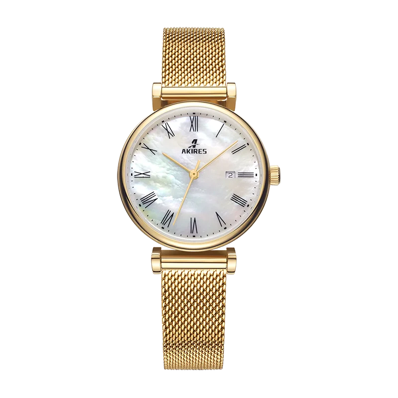 Golden Fashion Quartz Wrist Watches Leather Set Luxury Vintage Womens Skeleton Cheap Quartz Watch