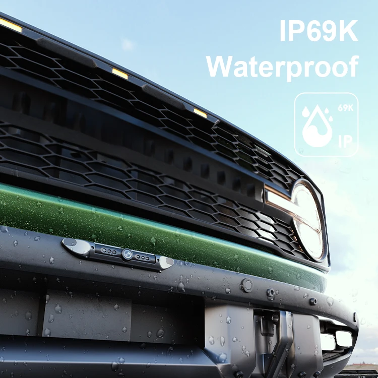 Wide-Angle 1/3 CCD IP69K Waterproof License Plate Camera 600TVL Night Vision Parking Sensor Reverse Car Camera