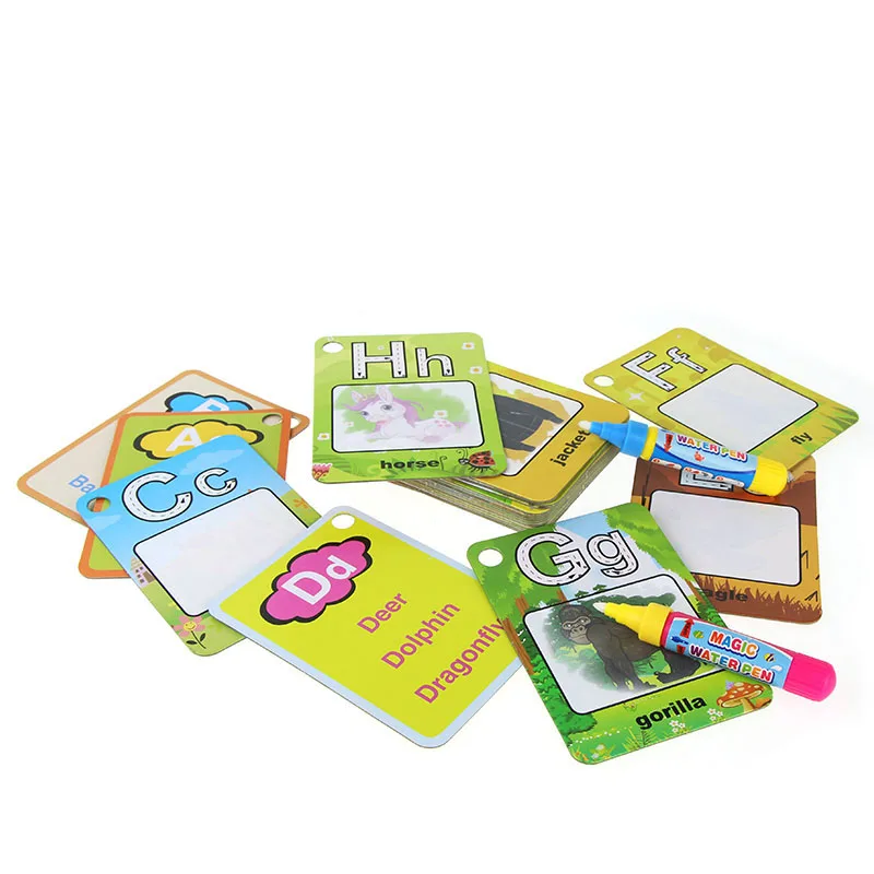 Mini Cartoon Painting Toy Magic Water Books Numbers Letters Cards Kids Painting Drawing Art Set For Kids Reusable Drawing