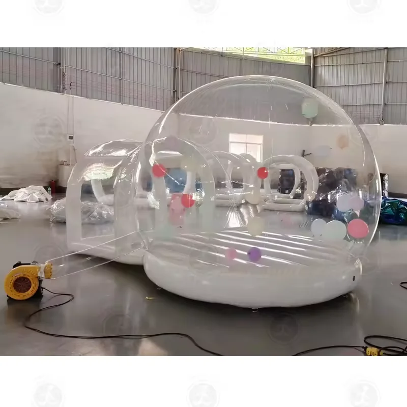 Outdoor Inflatable Igloo Dome Tent Transparent PVC Inflatable bubble bounce house with base