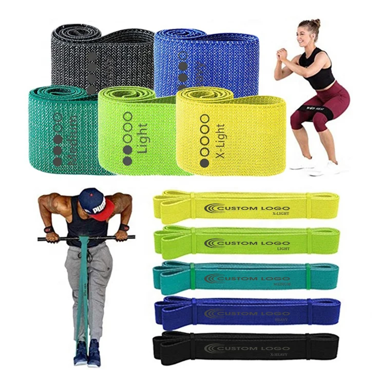 Custom Printed Fabric Hip Circle Non Slip Resistance Booty Pull Up Assist Bands