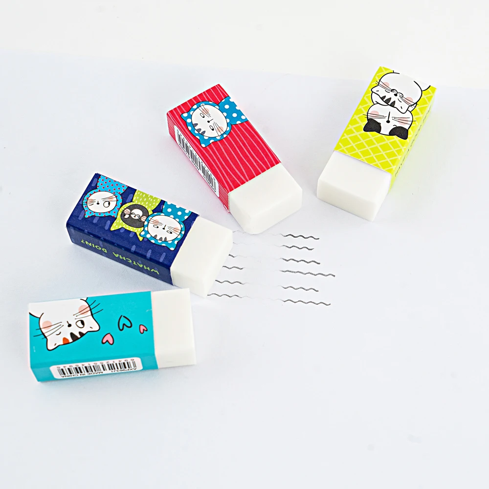 M & G Hot Selling So Many Cats Small Size Eraser White Children Pencil Rubber Eraser For School Supplies Stationery