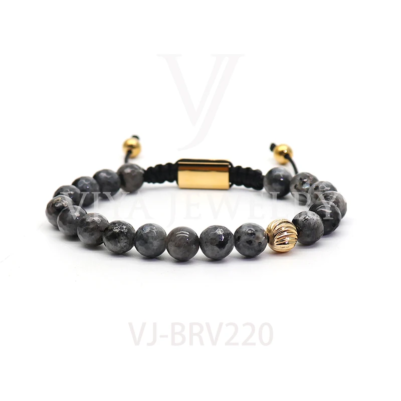 Luxury Gemstone Bracelet with Customized Laser Engraved Logo