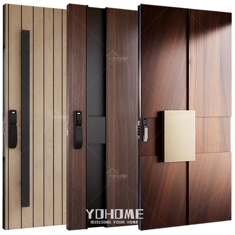 American style apartment flat teak wood main door designs luxury pivot main wooden door design plywood door