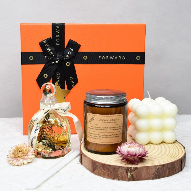Wholesale Yellow Gift Box Custom fragrance scented candles in bulk soy scented candle