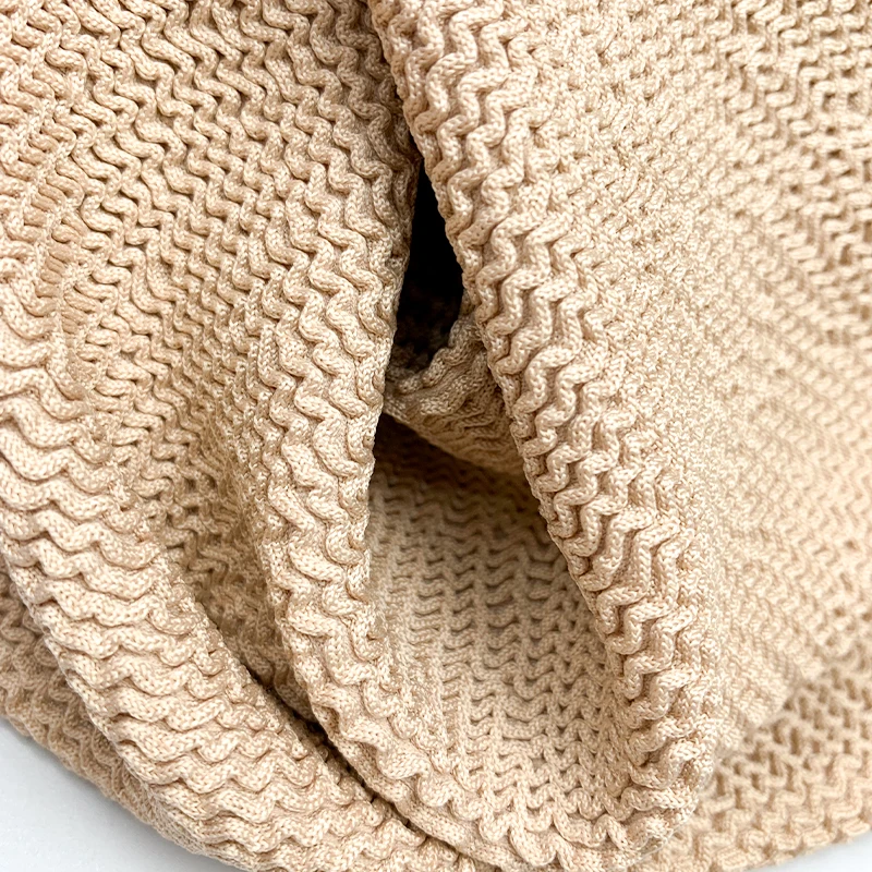 4 way stretch nylon spandex twist seersucker knit soft bikini swimwear jacquard fabric for dresses