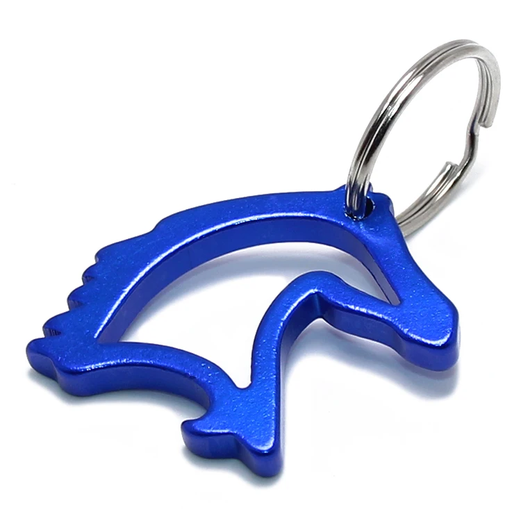 
Promotional Gifts Anodization Aluminum Metal Horse Head Shaped Beer Opener Keyring Hotsale Horse Bottle Opener Keychain 