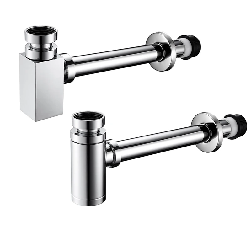 GEE-N Bathroom Accessories Basin Sink Faucet Bottle Waste Trap Drain Kit Chrome P-TRAP Tube