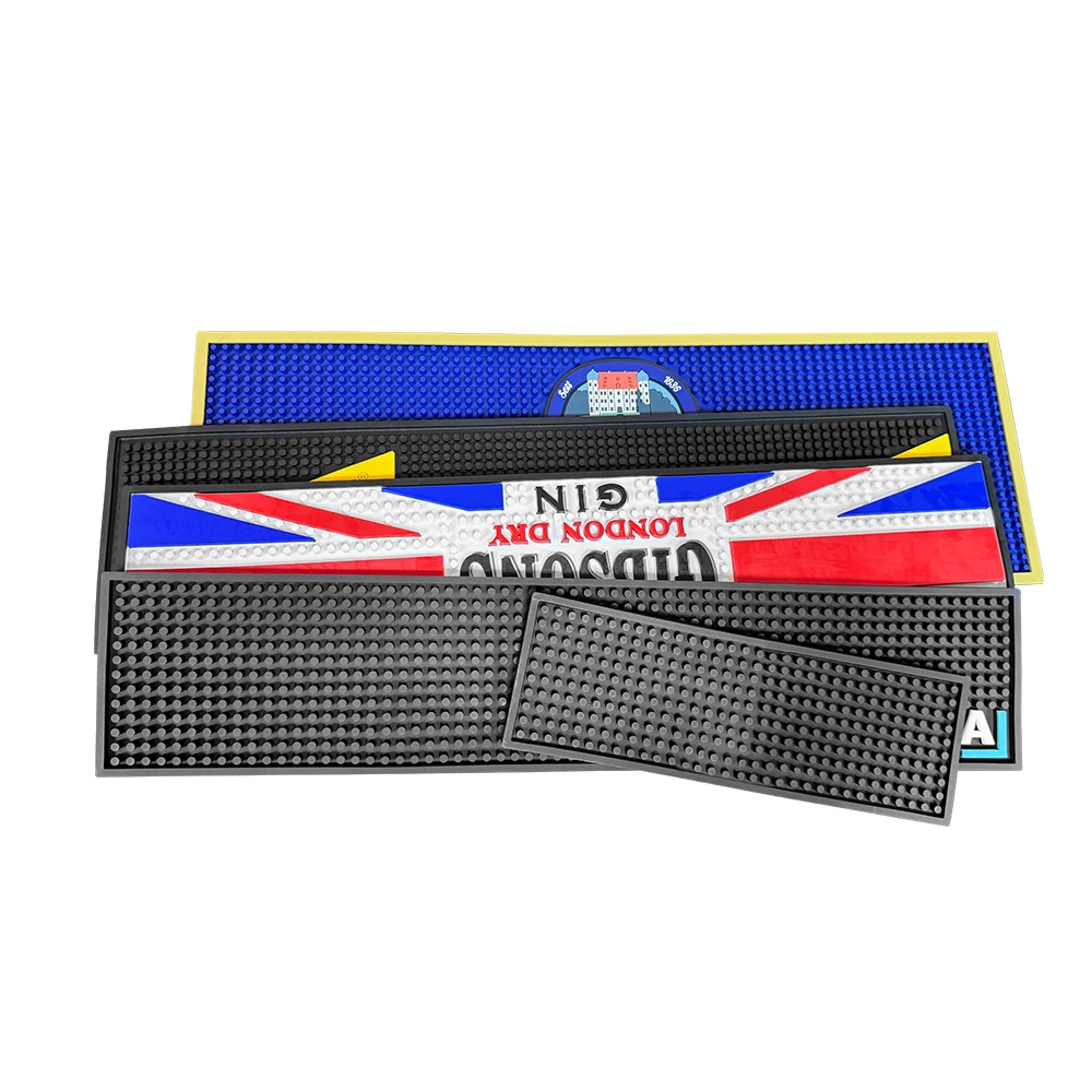 Coffee Bar Mat 3D Cocktail Beer Mats Bar Accessories Spill Matcustom Soft PVC Bar Mat Rubber With Logo