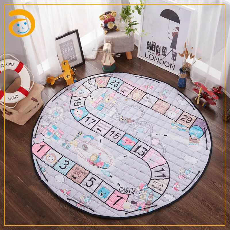 Explosive Play Mat Bag Home Round Sleeping Pad Sitting Cushion Non-Slip Baby Playing Mat