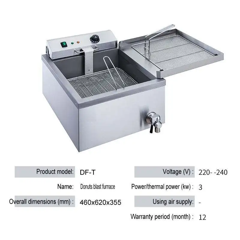New Ce Commercial Electric Doughnut Maker Stainless Steel Mochi Donut and Cheese Donut Fryer for Restaurant Use with Pump PLCT