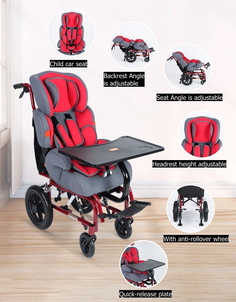 THR-CW258L Lightweight folding manual wheelchair for cerebral palsy children sale