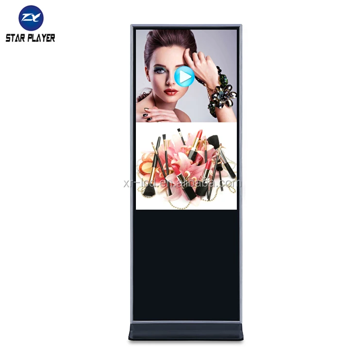 Indoor floor stand interactive 55 inch digital signage tv for advertising led totem
