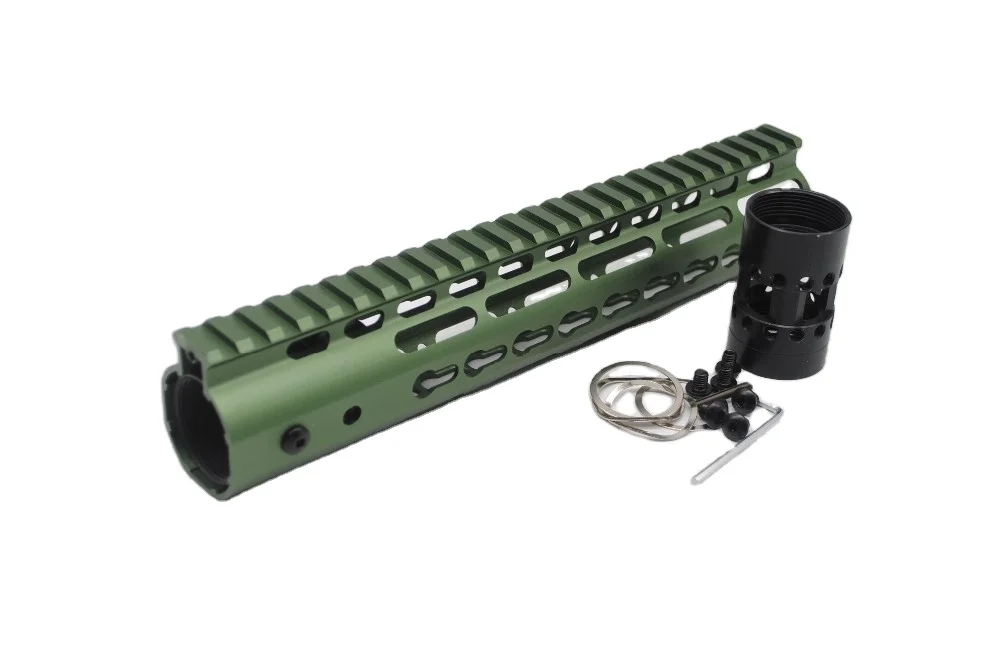
Aplus Olive Drab Green 10 inch Free Float Keymod AR15 handguard Rail Mounted with steel Barrel Nut Fit .223/5.56 rifles 