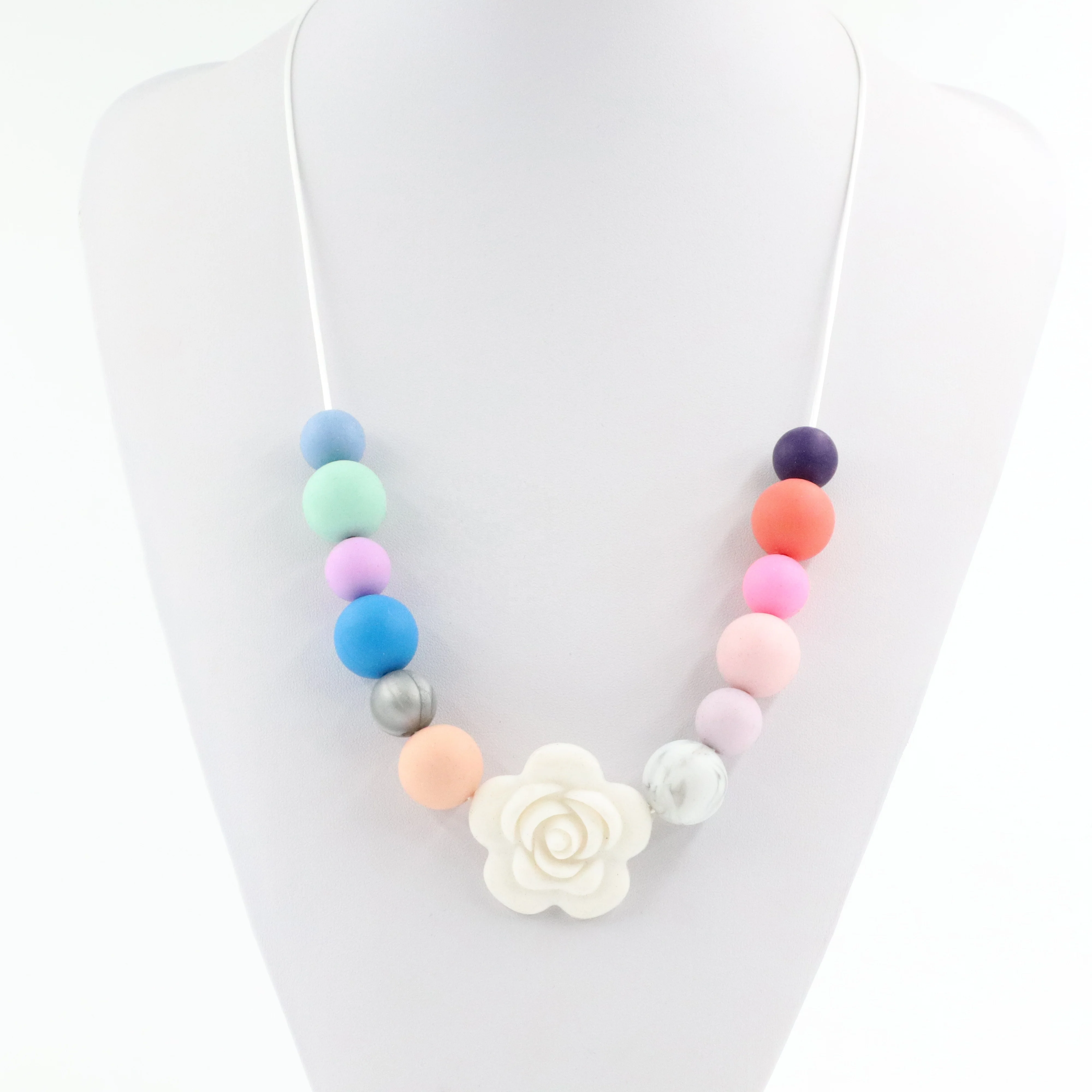 Silicone Beads Chain Teething Necklace Baby Teething Toy Baby Silicone Teething Necklace