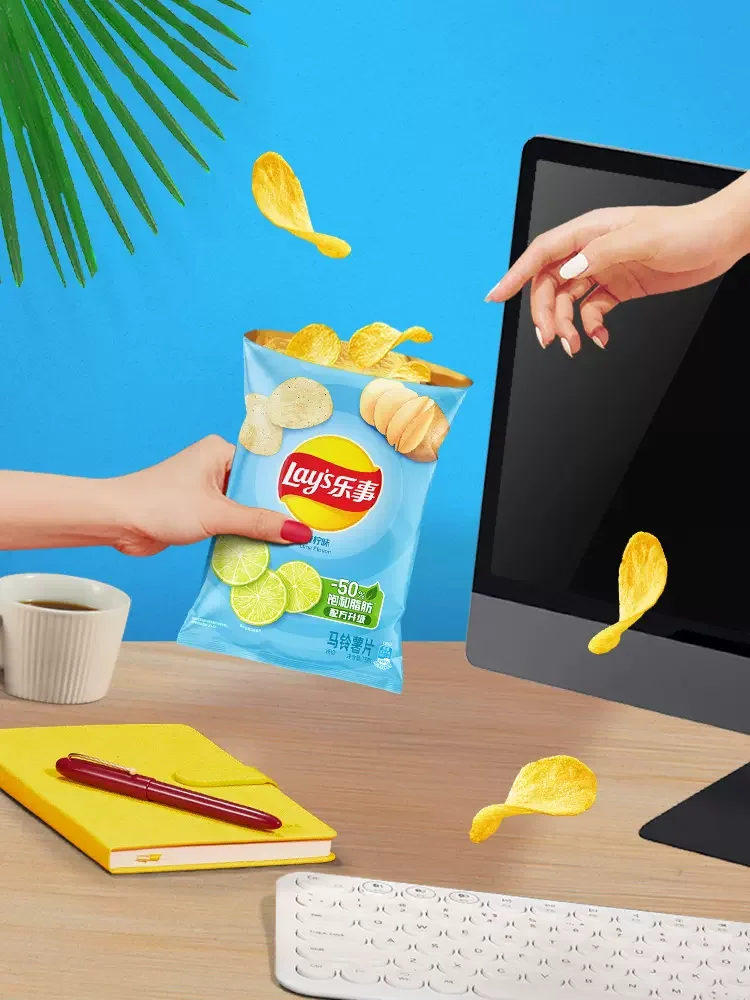 Famous Brand Snack Lime Flavor Potato Chips  Bags Wholesale Sour Not Overwhelming Easy to Carry and Store Yummy Eat 40g Better