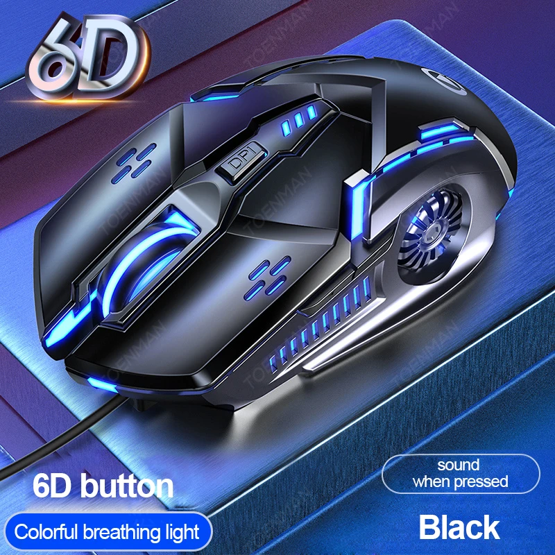 Новое поступление G5 Бесшумная USB Проводная мышь шестикнопочная Механическая 6D цветная светящаяся