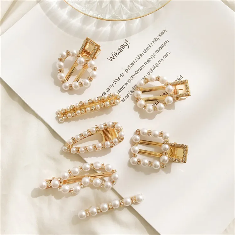
Fashion Retro French Romantic Pearl Duckbill Hair Pins Clips Custom Pearl Hair Pins For Women 