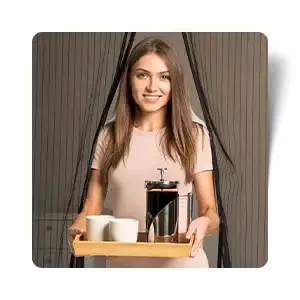 Trackless retractable screen door trackless pleated mesh sliding screen aluminium mosquito net door