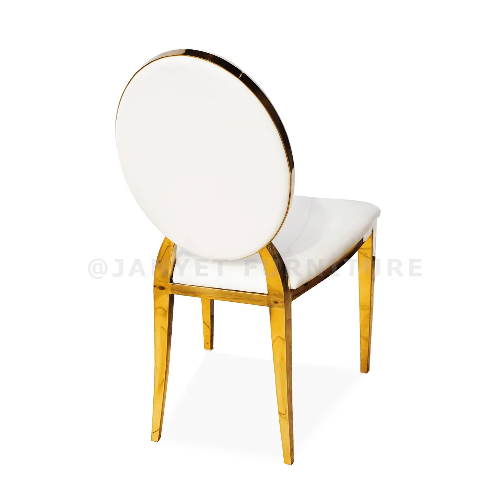 Wholesale Luxury Royal Event Stackable Stainless Steel Gold Oval Back Wedding Chairs