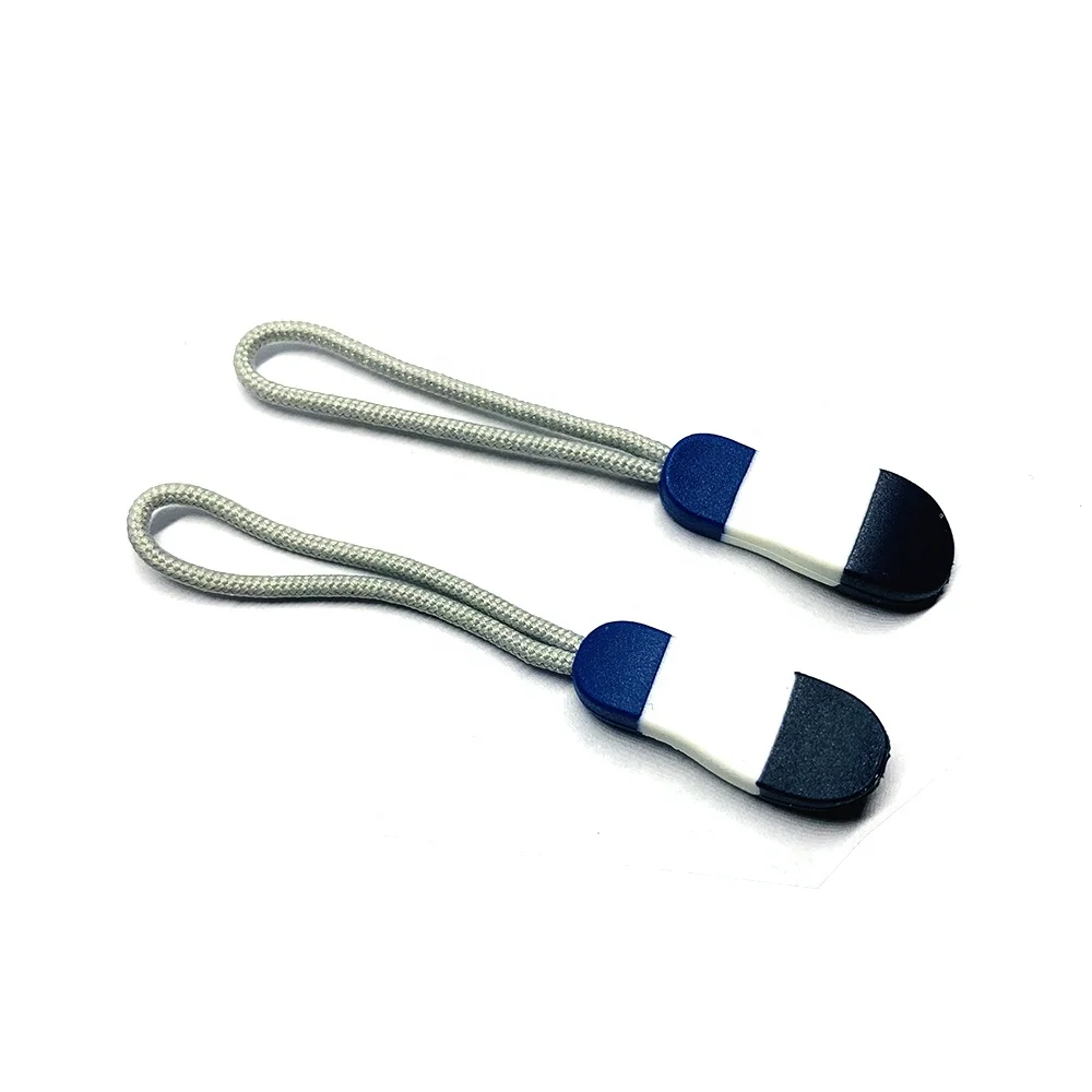 Cheap Eco-Friendly Custom Double Sided Zipper Injector Puller Soft PVC Zipper Puller for Sports Garments