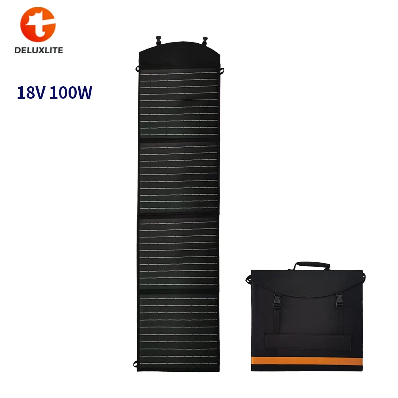 Outdoor Waterproof 100W Solar Panel Bags Fold Solar Panel Type C USB Output Fast Charge Mobile Portable Charger