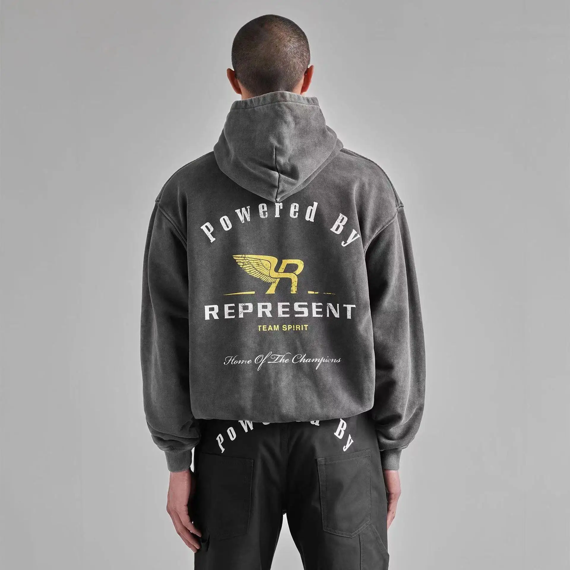 Mens Pullover Hoodie 2022 Autumn Winter Solid Color Fleece Cotton Sweatshirt No String Heavyweight 3d Puff Print Hoodies For Men