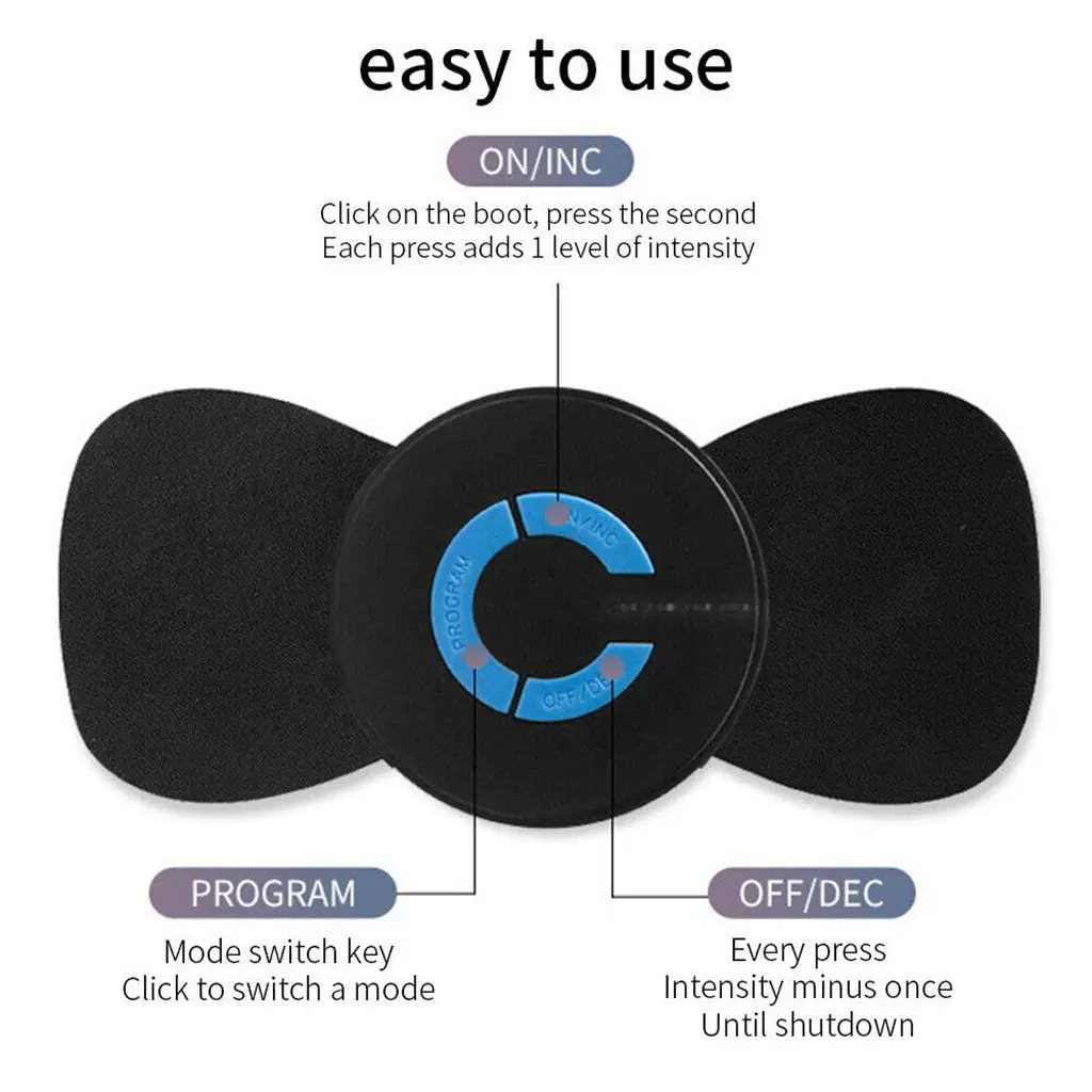 Wh-96 Portable Mini Massager Patch Cordless Cervical Massage Stimulator for Neck Shoulder Back Waist Arms Legs Massage