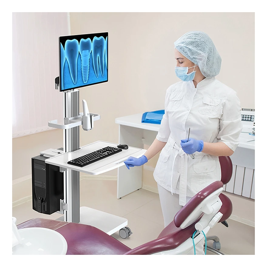 Wholesale Price Hospital Furniture Aluminum alloy Medical Dental oral scanning cart for Clinic Workstation