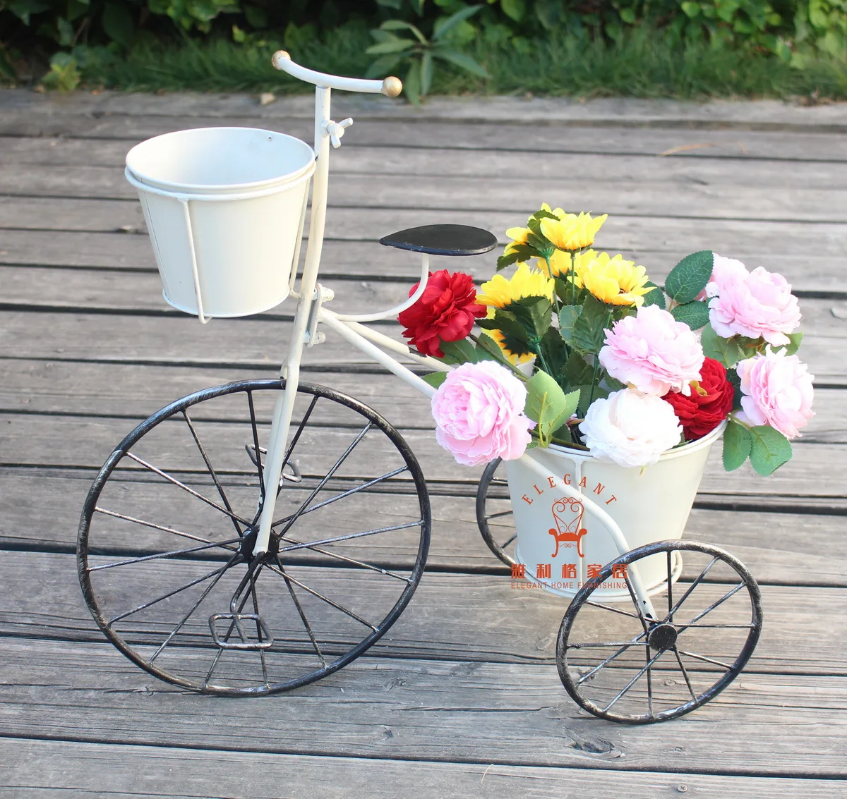 Cheap Vintage Home And Garden Decoration Flower Pot Tricycle  Bicycle Planter