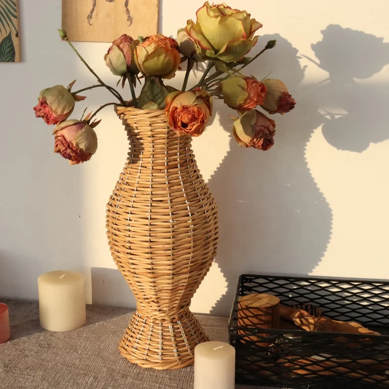 Bohemian style Wholesale decorate flower vase wicker  flower vase for home Decoration
