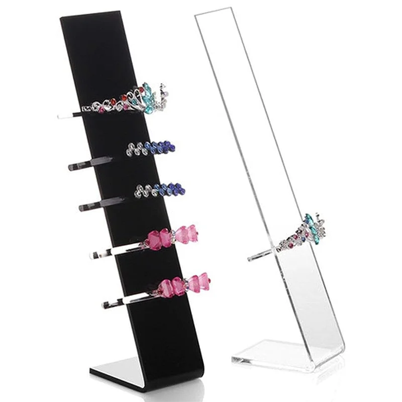 L Shaped Organizer Tiara Support Hair Pins Organizer Lucite Hair Accessories Acrylic Headwear Display Stand Hair Clip Holder