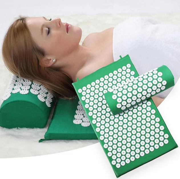 High Density Eco Acupuncture Foot Massage Mat and Pillow Set Shakti Mat Eco friendly Acupressure Mat