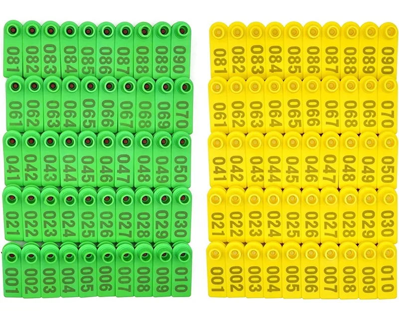 CMRFID 001-100 Farm Animal Livestock Customizable Copper Head Labels Goats Ear Tag For Sheep