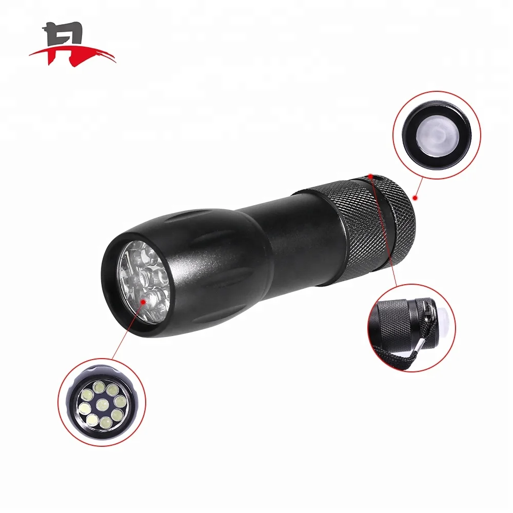 Most Popular  aluminiumt Handheld 9led Torchlight  Led Flashlight