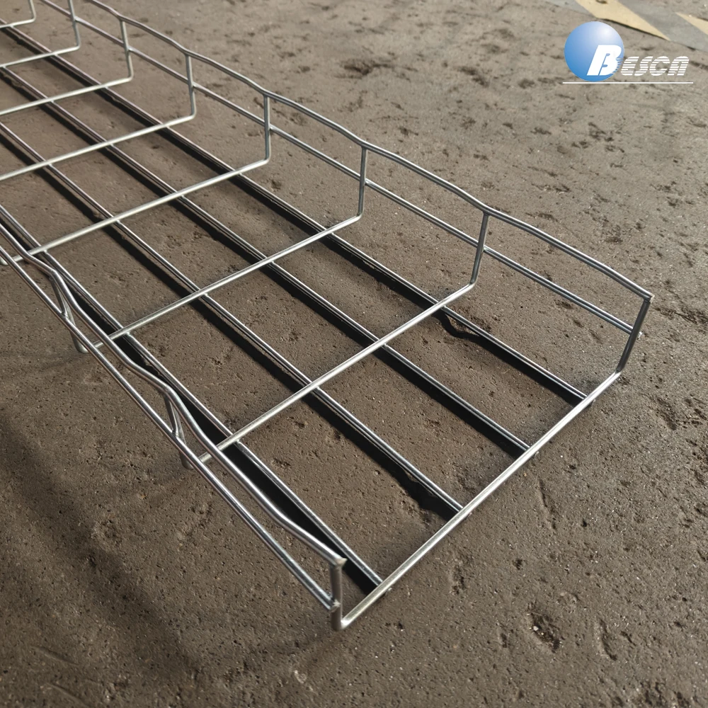 Rustproof Powder Coated Wire Mesh Cable Tray 100mm 150mm Height