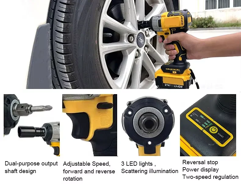 Hot Selling Professional 21V Rechargeable Impact Wrench Power Lithium Ion Battery Tool